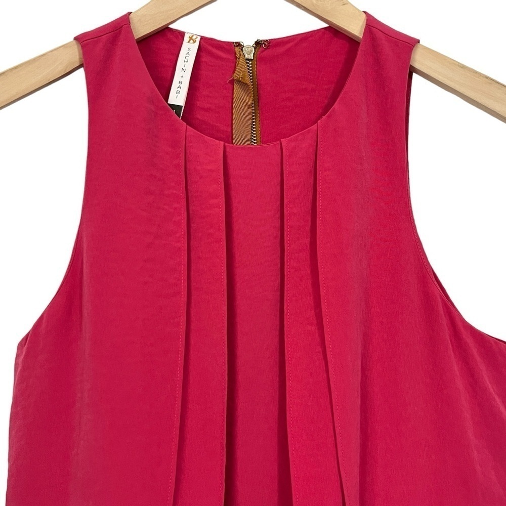 Sachin + Babi Jasmine Raspberry Colored Pleated S… - image 3